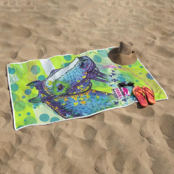 Badehandtuch Tasci– Popart-Pferdemotiv, 75x165 cm, 100 % Polyester, weich & schnelltrocknend